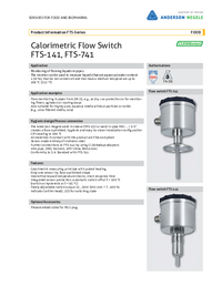Thumbnail of document Data Sheet - FTS Flow Switch